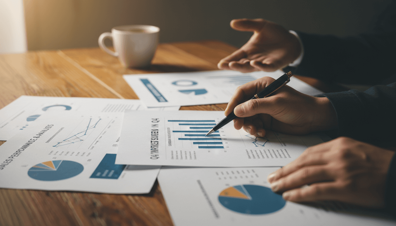 Research data and analytical reports being reviewed