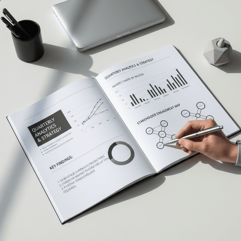 Technical report with data visualizations and findings layout